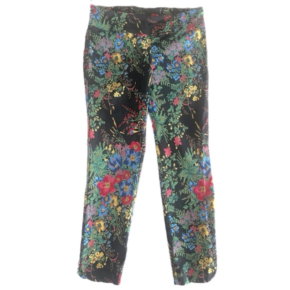 Soft Surroundings In Bloom Floral Slim Ankle Pants Tummy Control Petite Small - Picture 3 of 5